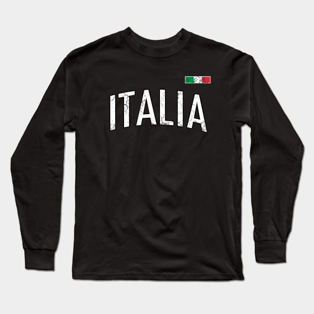 Italia Flag Vintage Italian Italy Heritage Long Sleeve T-Shirt by E